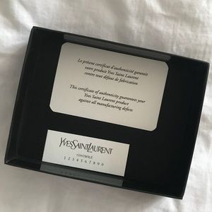 ***NOT FOR SALE***  Proof of authenticity YSL